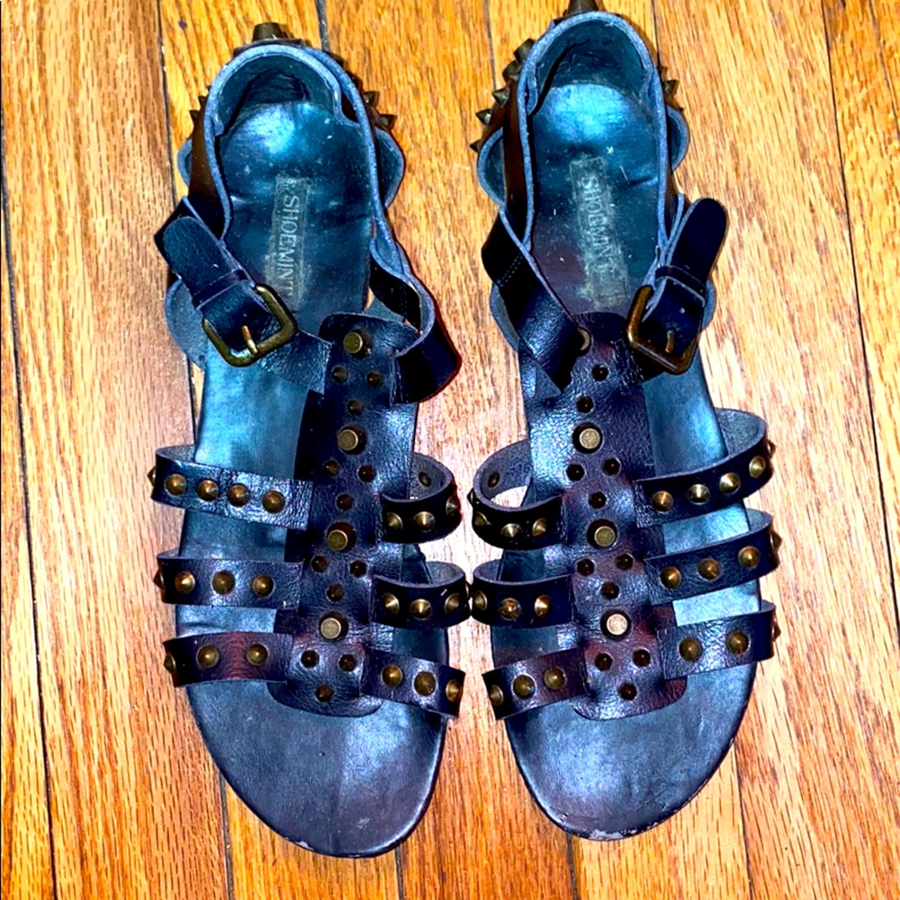 Black & Bronze Gladiator Sandals